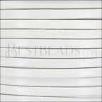 5mm flat leather WHITE - meter