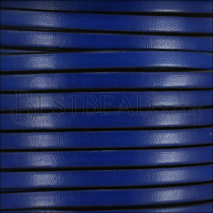 5mm flat leather ELECTRIC BLUE - meter