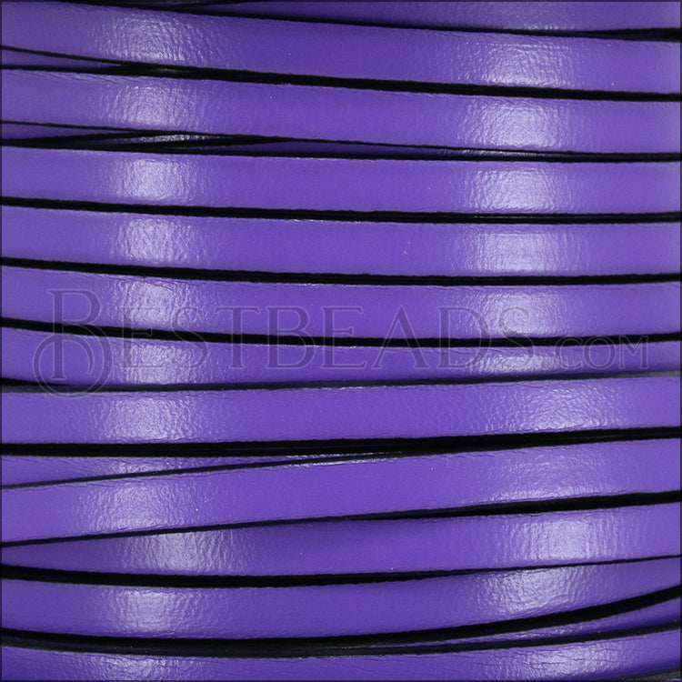 5mm flat leather LILAC - meter