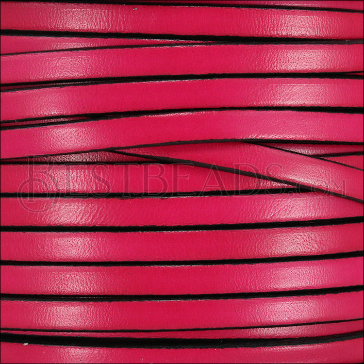 5mm flat leather FUCHSIA - meter