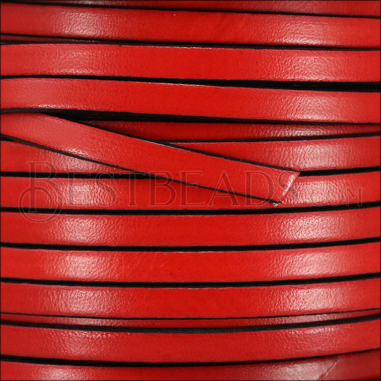 5mm flat leather RED - meter