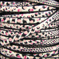 5mm flat ITALIAN PRINTED leather FLYING DOTS - meter