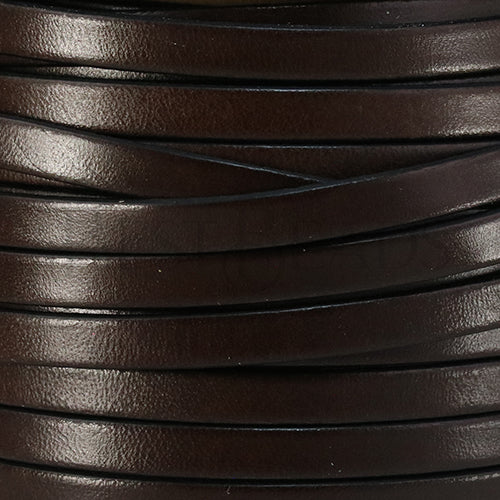 6mm flat leather CHOCOLATE BROWN - meter