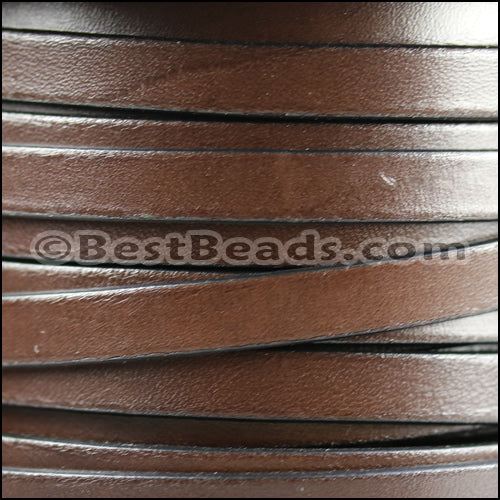 8mm flat leather CHOCOLATE BROWN - meter
