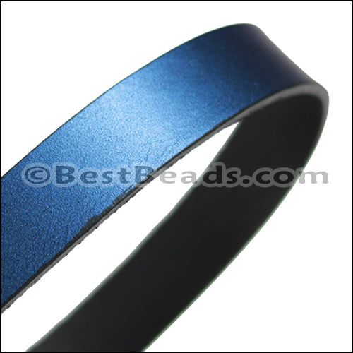 20mm STRIP flat leather METALLIC DENIM - approx. 3 feet