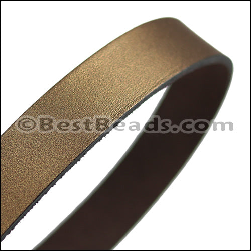 30mm STRIP flat leather METALLIC BROWN - approx. 3 feet