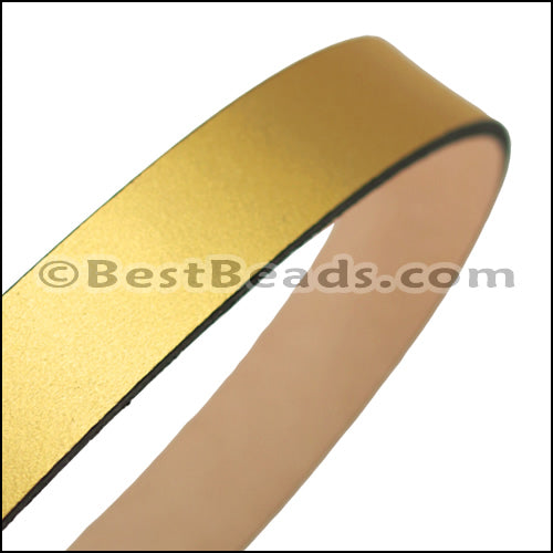 20mm STRIP flat leather GOLD - approx. 3 feet