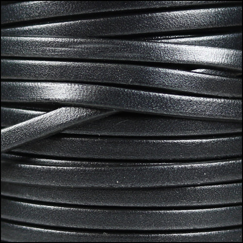 5mm flat leather GRAPHITE - meter