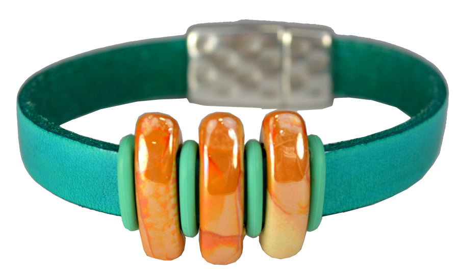 10mm flat ITALIAN DOLCE leather JADE - meter