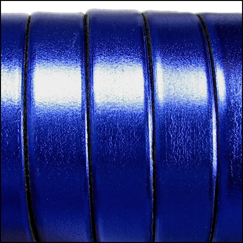 10mm flat ELECTRIC METALLIC leather COBALT BLUE - meter