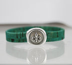 10mm flat FLEUR DE LIS STAMP magnetic clasp ANTIQUE SILVER - 10 clasps