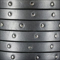 10mm flat STUDDED leather METALLIC GUNMETAL - meter