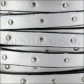 10mm flat STUDDED leather METALLIC ANT. SILVER - meter