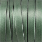 10mm flat leather METALLIC FERN GREEN - meter