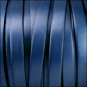 10mm flat leather METALLIC DENIM - meter