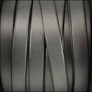 10mm flat leather METALLIC GUNMETAL - meter