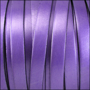 10mm flat leather METALLIC PURPLE - meter