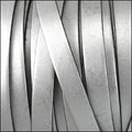10mm flat leather METALLIC ANT. SILVER - meter