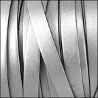 10mm flat leather METALLIC ANT. SILVER - meter