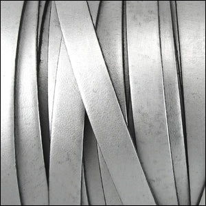 10mm flat leather METALLIC ANT. SILVER - meter