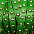10mm flat STUDDED leather KELLY GREEN - 1 meter