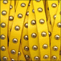 10mm flat STUDDED leather OCHRE - 1 meter