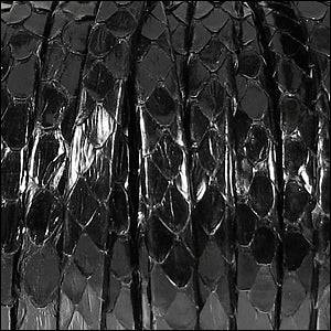 5mm flat PYTHON leather BLACK - meter
