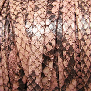 5mm flat PYTHON leather SALMON - meter