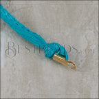 Shown tied and clamped with 5mm round crimp