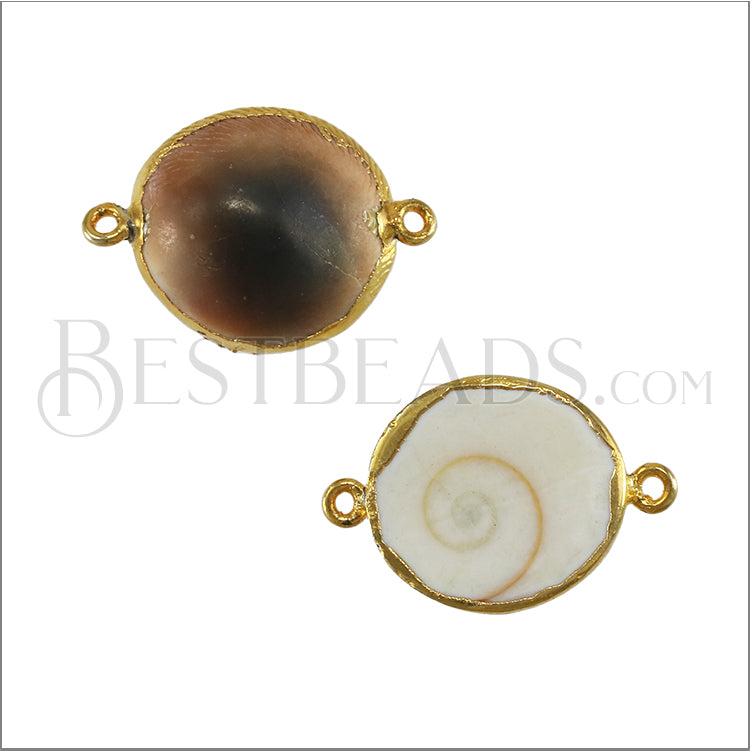 Shell GEMSTONE Connector Charm GOLD - 2 pcs