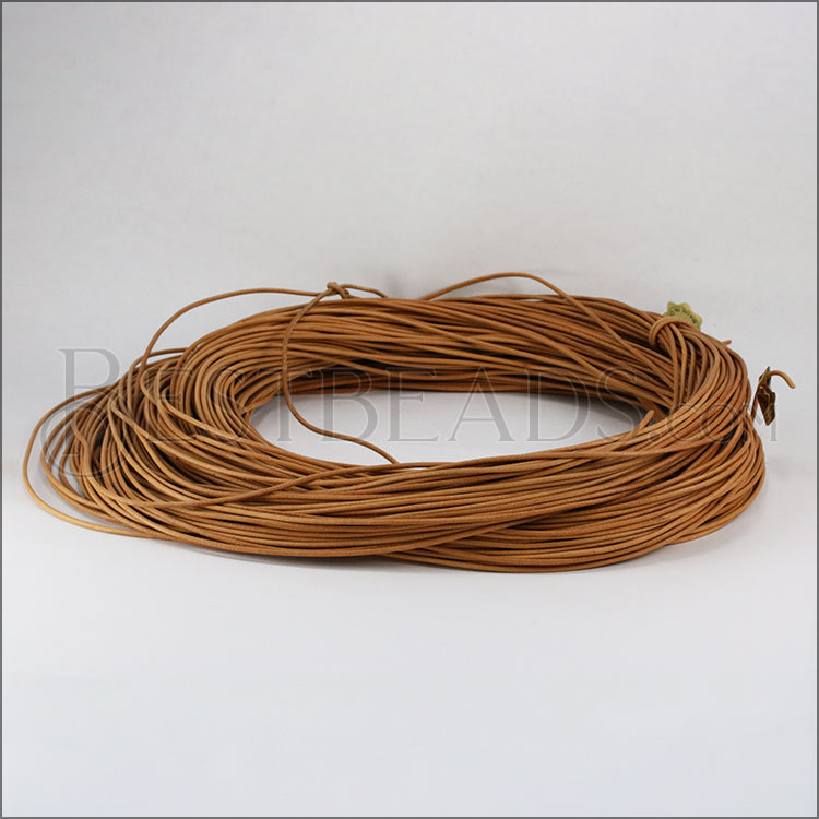 1.5mm round Greek leather NATURAL - 50m COIL