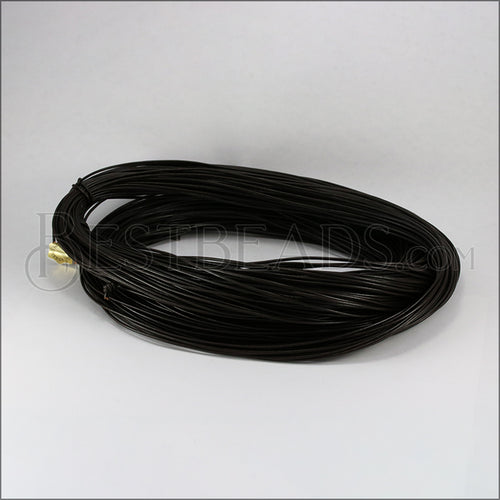 1.5mm round Greek leather DARK BROWN - 50m COIL
