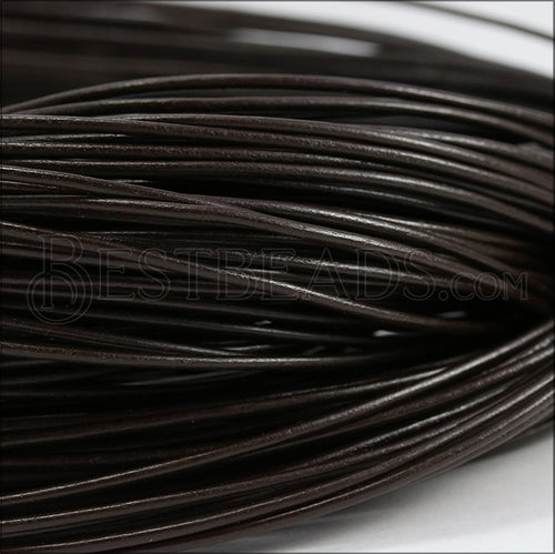 1.5mm round Greek leather DARK BROWN - 50m COIL