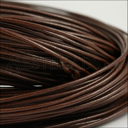 1.5mm round Greek leather MEDIUM BROWN - 50m COIL