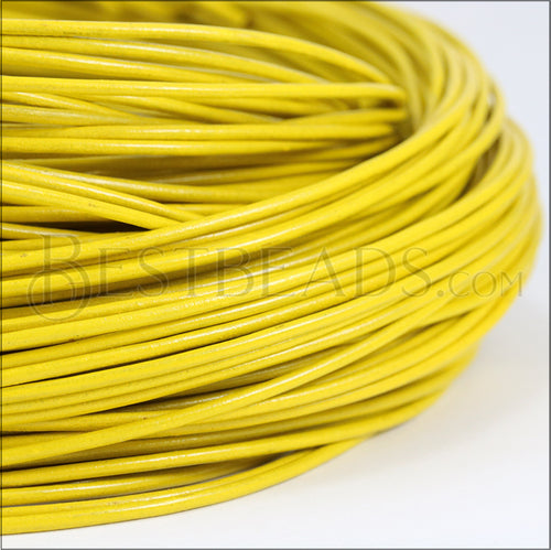 1.5mm round Greek leather MUSTARD - 50m COIL
