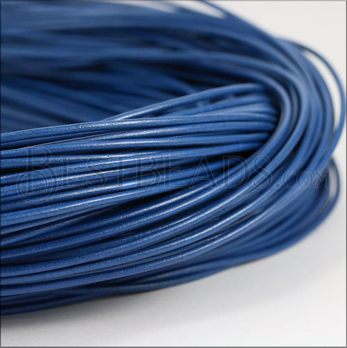 1.5mm round Greek leather ROYAL BLUE - 50m COIL