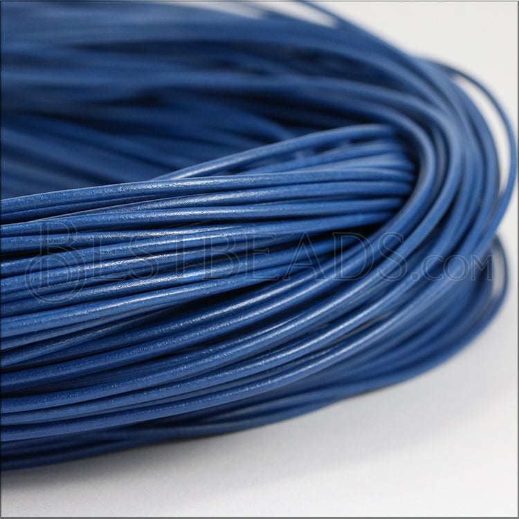 2mm round Greek leather ROYAL BLUE - 50m COIL