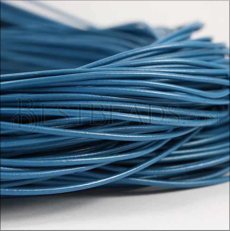 1.5mm round Greek leather OCEAN - 50m COIL