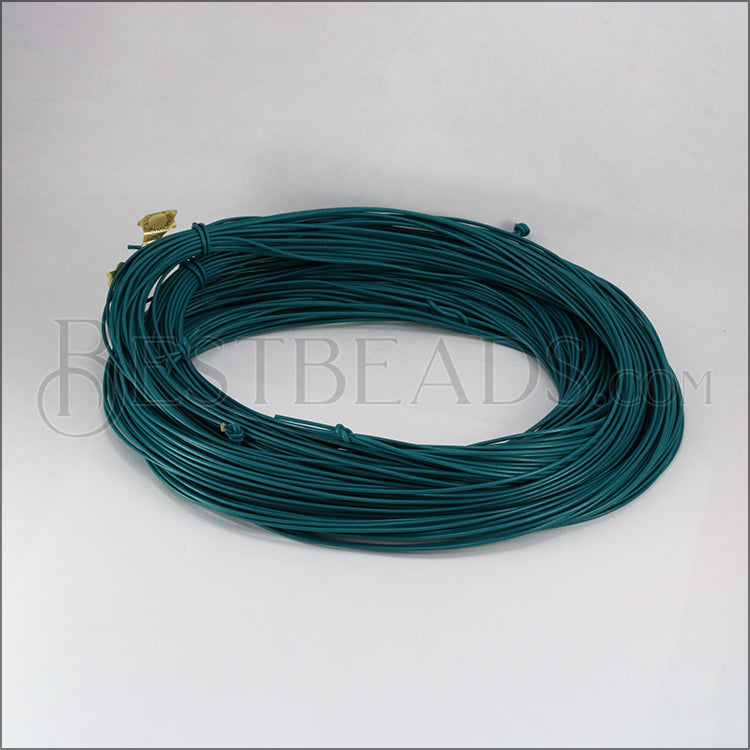 2mm round Greek leather TEAL - 50m COIL