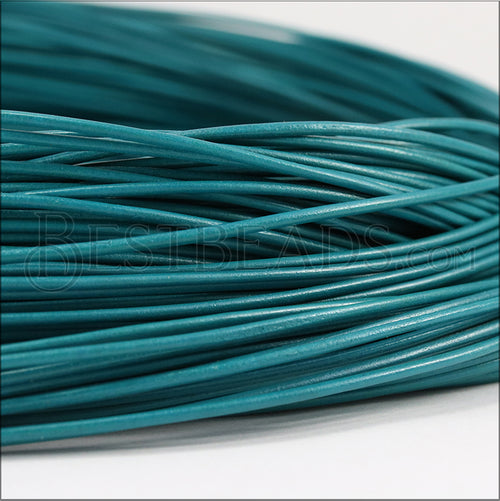 1.5mm round Greek leather TEAL - 50m COIL
