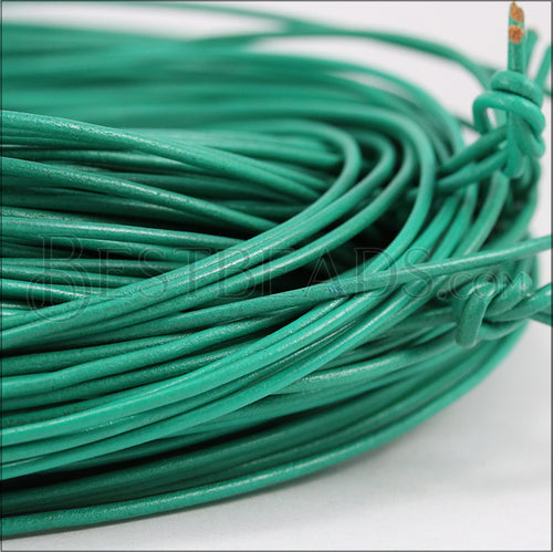 1.5mm round Greek leather EMERALD - 50m COIL