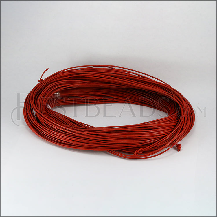 2mm round Greek leather ORANGE - 50m COIL