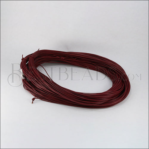 1.5mm round Greek leather PLUM - 50m COIL