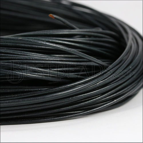 1.5mm round Greek leather DARK GREEN - 50m COIL