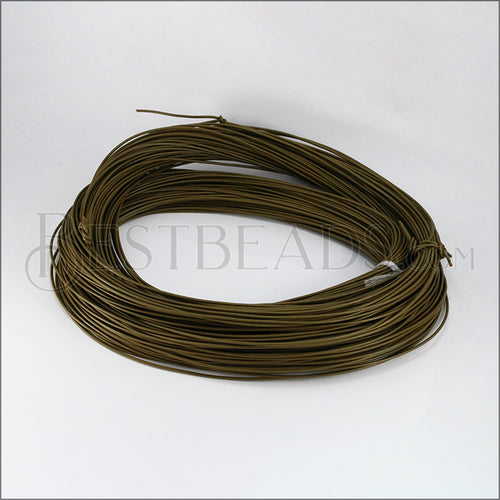 1.5mm round Greek leather OLIVE GREEN - 50m COIL