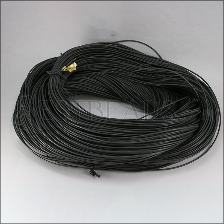1.5mm round Greek leather GREY - 50m COIL