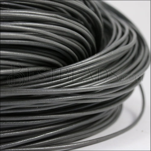 1.5mm round Greek leather GREY - 50m COIL