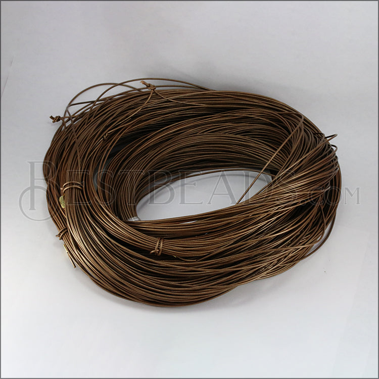 2mm round Greek leather METALLIC BRONZE - 50m COIL