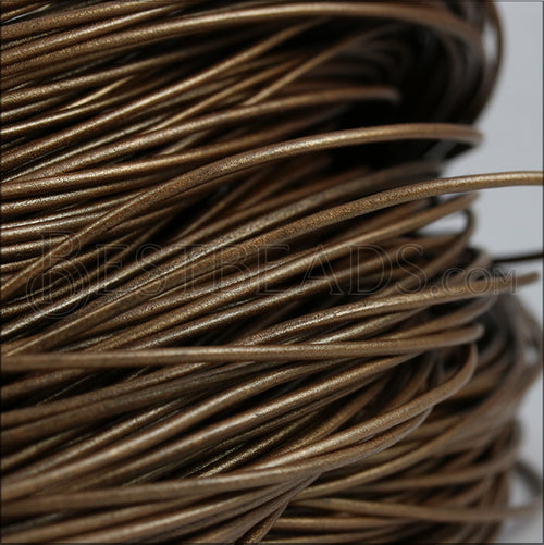 1.5mm round Greek leather METALLIC BRONZE - 50m COIL