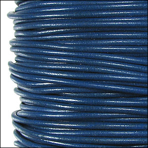 1.9mm round Greek leather dyed ROYAL BLUE - 50m SPOOL